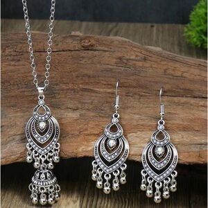 3pcs/set Rhinestone Decor Jhumka Jewelry Set